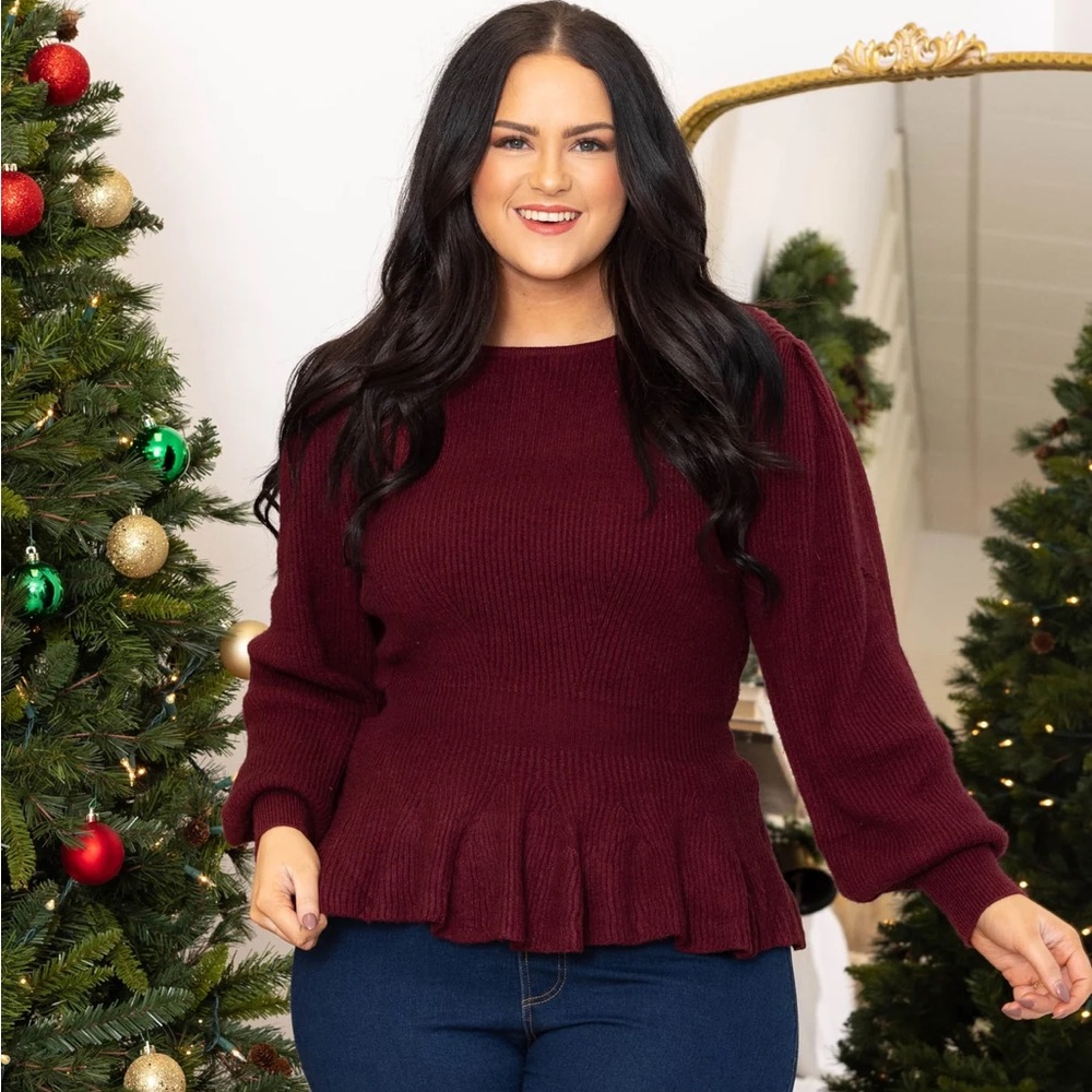 Chic Soul Peplum Sweater